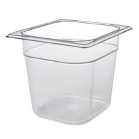 Rubbermaid Commercial Products Cold Food Insert Pan for Restaurants/Kitchens/Cafeterias, 1/6 Size, 6 Inches Deep, Clear (FG106P00CLR)