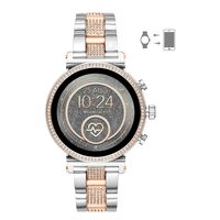 Michael Kors Access Women's Sofie Heart Rate' Touch-Screen Smartwatch with Stainless-Steel Strap, Silver, 18 (Model: MKT5064)