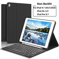 iPad Keyboard Case for iPad 6th Generation - iPad 5th Gen (9.7 inch) - iPad Air 1/2 - iPad Pro 9.7, Pencil Holder, Detachable Wireless Keyboard(without Backlight), iPad Keyboard Case 9.7 (Black, 9.7)