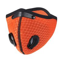 West Biking Mesh Dust/Pollution Mask for Air Filtration, Sport Mask with Exhalation Valves Filters, Activated Carbon N99 PM2.5 Filters Air Purifier (Orange-1)