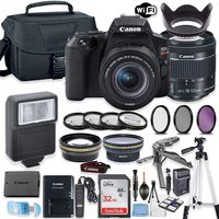 Canon EOS Rebel SL3 DSLR Camera Bundle with Canon EF-S 18-55mm STM Lens + 32GB Sandisk Memory + Camera Case + Digital Flash + Accessory Bundle