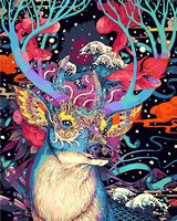 iCoostor Paint by Numbers DIY Acrylic Painting Kit for Kids & Adults Beginner - 16" x 20" Deer Pattern