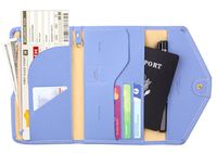 Zoppen Multi-purpose Rfid Blocking Travel Passport Wallet (Ver.4) Tri-fold Document Organizer Holder (#25 Niagara Blue)