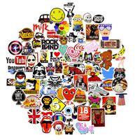 COMKI Cool Vinyls Graffiti Decoration Stickers (100pcs No-Duplicate),Scrub Surface Fashion for Guitar Laptops,Books,Desktop,PC,Skateboards,Luggage,Cars,Bumpers,Bikes,Bicycles(Collection_Modern Era)