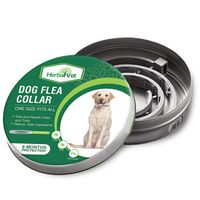 HerbalVet Dog Flea Collar for Flea and Tick Treatment and Prevention for Dogs| One Size Fits All, 100% Natural Oils, 100% Waterproof, 8 Month Essential Oil Flea Collar | Helpful E-Book Included