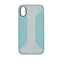 Speck Products Presidio Grip Case for iPhone XS/iPhone X, Dolphin Grey/Aloe Green