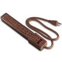 Maxlin Cable 6-Outlet Surge Protector Power Strip with 2 USB Ports with 900J Surge Protector - with Circuit Breaker - 3 Foot Cord - ETL Listed | Dark Wood Look (1 Pack)