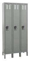 Hallowell U3226-1A-HG Premium Locker, 36" Width x 12" Depth x 66" Height, Single Tier, 3-Wide, Assembled, 725 Gray