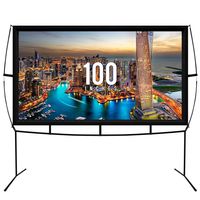 Jumbo 100 Inch 16:9 Portable Outdoor and Indoor Theater Projector Screen with Stand Legs