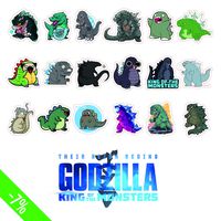 H2 Studio Decal Funny Chibi Gozzila Sticker, Sticker Scrapbooking Car Luggage Laptop Skateboard Phone Guitar Motorcycle