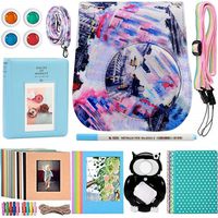 Katia Instant Camera Accessories Bundle Compatible for Fujifilm Instax Mini 9 / Mini 8+ / Mini 8 Instant Film Camera. Includes Camera Case, Album, Frame, Stickers, Strap,etc - Street