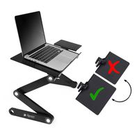 Executive Office Solutions Vented w/CPU Fans & Extra Large Mouse Pad Side Mount-Notebook-MacBook-Light Weight Ergonomic TV Bed Lap Tray Stand Up/Sitting-Black (EOS-1XL)
