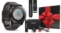 Garmin Fenix 5X Plus+ Sapphire (Titanium) Gift Box Bundle | + Screen Protectors, PlayBetter Portable Charger, USB Adapters & Case | Multisport GPS Watch, Maps/ClimbPro, Garmin Pay, Music | Gift Box