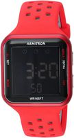 Armitron Sport Unisex 40/8417RED Black Accented Digital Chronograph Red Perforated Silicone Strap Watch