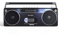 Milanix Portable Boombox Stereo Tape Cassette Player/Recorder with Bluetooth, USB, SD, AM/FM Radio and Headphone Jack- Black