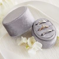 Velvet Ring Box Silver Gray, Engagement Ring Box, Ring Bearer Box, Wedding Ring Box, Wedding Photo Shoot, Engagement Photo Shoot, Bridal Gift