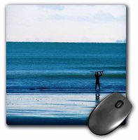 3dRose LLC 8 x 8 x 0.25 Inches Mouse Pad, A Surfer at The Ohope Beach in New Zealand Carrying His Surf Board and Walking Back in with The Tide (mp_48392_1)