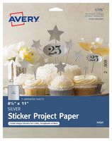 Avery Full-Sheet Sticker Project Paper, Silver, 8-1/2" x 11", Pack of 5 (4396)