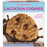 Lactation Cookies Breastfeeding Supplement - Oatmeal Chocolate Chip - 6 XL Cookies 12 Servings - Support Mothers Breast Milk Supply Increase - with Brewers Yeast Powder 100% Fenugreek Free