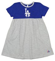 OuterStuff MLB Little Girls Kids 7th Inning Twirl Dress, Dodgers, Large 6X