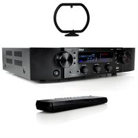 Pyle Updated Pyle Stereo Preamplifier, Home Entertainment Receiver, Bluetooth Amp, RCA Audio Input, 2 Channel Amp, AM/FM Radio with LCD Display, MP3/USB/AUX, Remote Control, AC Power Cable (PT395)
