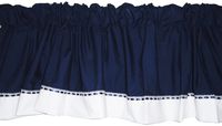 Baby Doll Bedding Regal Window Valance, Navy