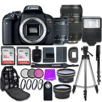 Canon EOS Rebel T7i Digital SLR Camera with Canon EF-S 18-55mm is STM Lens + Tamron 70-300mm f/4-5.6 AF Lens + Accessory Bundle