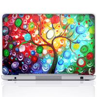 Meffort Inc Personalized Laptop Notebook Notebook Skin Sticker Cover Art Decal, Customize Your Name (12 Inch, Colorful Tree)