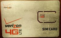 Verizon 4G LTE Standard SIM Card