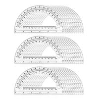 Protract-Acrux7 30 Pack 6 Inch Protract Plastic Math Protract Set 180 Degrees for Angle Measurement Clear