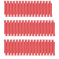 Pasow 100pcs 6-Inch Reusable Fastening Cable Ties Adjustable Wire Management - Red