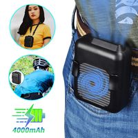 Socool fan Waist Fan,Portable Belt Fan,Personal Mini Clip on Fan Necklace Fan 2in1, 15H Working Time, 5000RPM Strong Airflow with 42db, 3 Speeds for Camping, Fishing,Cycling,Travel and Outdoor Black