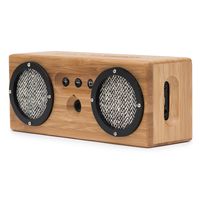 Bongo Bamboo Bluetooth Speaker - Portable & Wireless Retro Wood Design - Vintage Black & White