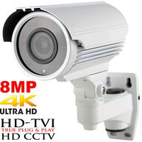 Urban Security Group HD-TVI Ultra 4K UHD 8MP Bullet Camera: 3840x2160 Resolution, 8MP 4mm Lens, 200ft IR LEDs, Outdoor Weatherproof, BNC, 12V DC : Pro Grade