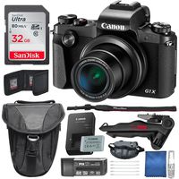 Canon PowerShot G1 X Mark III Wi-Fi Enabled Digital Camera and Photo Savings Bundle w/Tripod, 32GB, Card Reader & Wallet, Camera Case & Strap, Cleaning Accessories