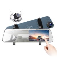 TOGUARD Backup Camera 5" LCD Mirror Dash Cam Rear View Mirror Camera Ultra-Thin Touch Screen Full HD 1080P Dash Cam Front and Rear Dual Lens with Waterproof Rear Camera