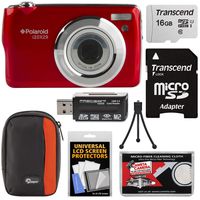 Polaroid i20X29 Digital Camera (Red) with 16GB Card + Case + Reader + Mini Tripod + Kit