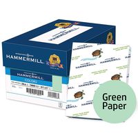Hammermill Colored Paper, Green Printer Paper, 20lb, 8.5x11 Paper, Letter Size, 3 Hole Punch, 5000 Sheets / 10 Ream Case, Pastel Paper, Colorful Paper(102947C)