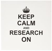3dRose Keep Calm and Research on - carry on researching job - Researcher - fun humor humorous - Greeting Cards, 6 x 6 inches, set of 6 (gc_157763_1)