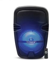 Fisher FBX822 8-Inch Compact PA System, Bluetooth, Rechargeable Speaker with Remote Control, Colorful Light FX, Karaoke Microphone Input, FM Radio, Aux/USB/TF Input