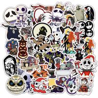 WayLand 50 Pieces Assorted Halloween Stickers Halloween Decoration Stickers Self Adhesive Shapes for Halloween Party Decoration Halloween Masquerade Prank Makeup Props