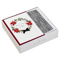 Hallmark Signature Boxed Christmas Cards, Peace Love Joy Wreath (12 Cards with Envelopes)