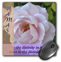 3dRose LLC 8 x 8 x 0.25 Inches Mouse Pad, Namaste Pink Rose (mp_42749_1)