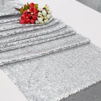 B-COOL Silver Sequin Table Runner Shiny Table Linens Twinkling Wedding Decor 12x72 Inch