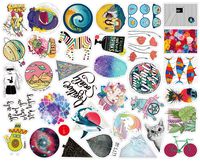 MSOLE 34PCS Cute Waterproof Big Art Stickers for Water Bottles Laptop HydroFlasks Aesthetic Trendy Decal for Mac Computer Phone Luggage Guitar for Boys Teen Girls