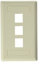 Hubbell IFP13OW Flush Phone/Data/Multimedia Wall Plate, 1 Gang, 3 Port, Office White (Pack of 25)