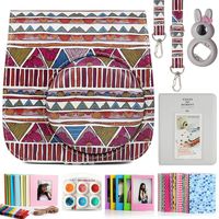 CAIUL Compatible Mini 9 Camera Case Bundle with Album, Filters Other Accessories for Fujifilm Instax Mini 9 8 8+ (Ethnic Custom, 7 Items)