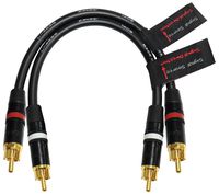 0.5 Foot RCA Cable Pair - Made with Canare L-4E6S, Star Quad, Audio Interconnect Cable and Neutrik-Rean NYS Gold RCA Connectors - Directional Design - Custom Made by WORLDS BEST CABLES