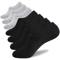 No Show Socks Mens 7 Pairs Cotton Thin Non Slip Low Cut Mens Invisible Casual Socks (4black+3grey, Size 10-12)