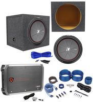 Kicker 43CWR152 COMPR15 15" 1600W Subwoofer+Sealed Box+Mono Amplifier+Amp Kit